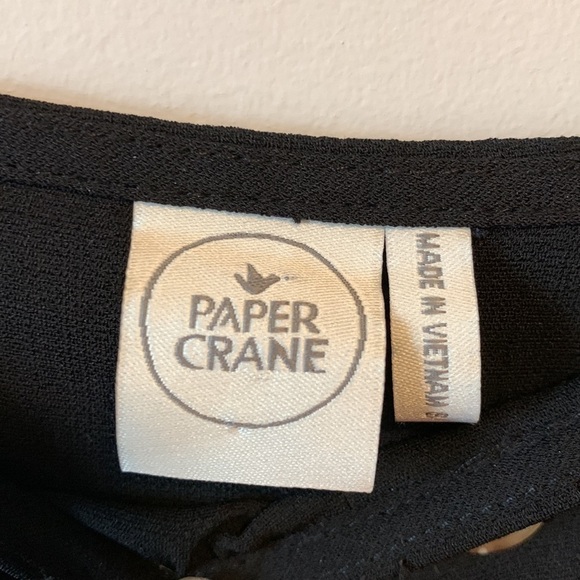 Anthropolgie Paper Crane Black Spaghetti Strap Top Size Small - Picture 10 of 15